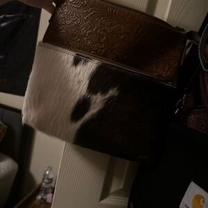 Brown and Black Cowhide Bag